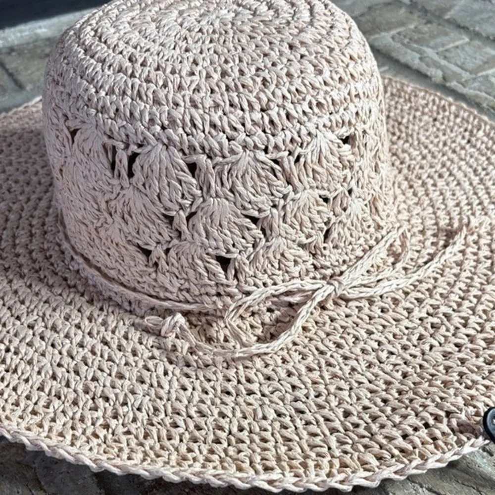 Lauren Conrad LC Pink Sun Hat Packable Adjustable Full Coverage 16
